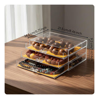 Rotatable Design Multi-Layer Bracelet Box Transparent View Rotating Jewelry Organizer Dust-Proof for Collectors, Desktop, Dressing Table