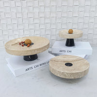 Modern Light Luxury Natural Marble Tray European Style High-End Storage Tray for Living Room, Dining Table, Coffee Table Decorative Fruit Plate