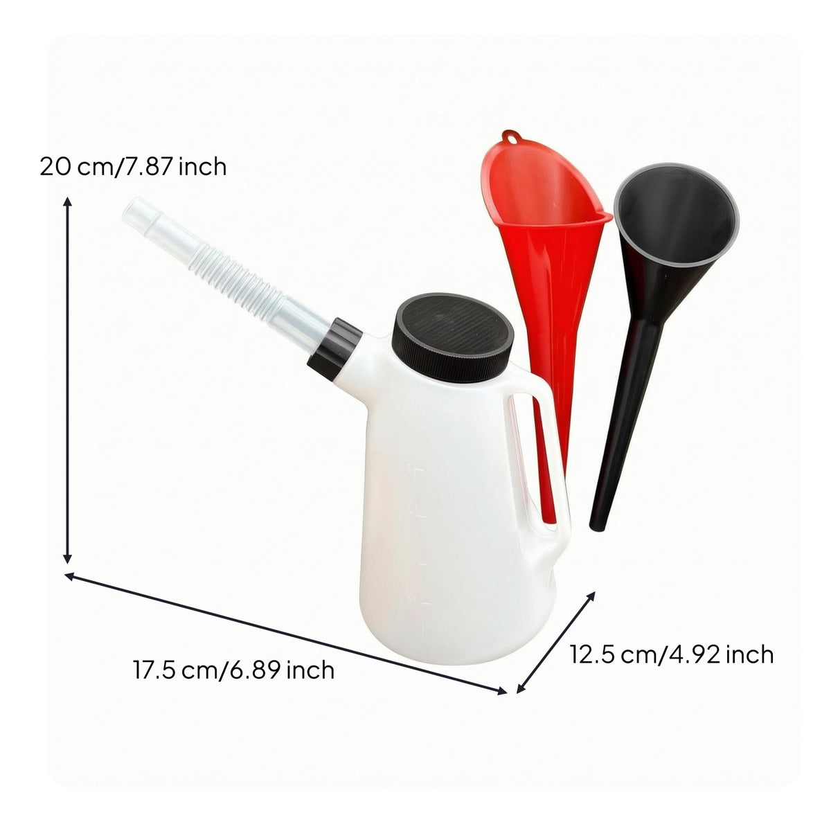 Measurement Marks Oil Jug Handle Measuring Oil Jug HDPE Ribbed