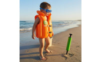 Thickened Inflatable Swim Vest High Collar Children's Flotation Vest Front Buckle Closure Child Swim Floatie Sleeveless for Beginners, Swimming Practice, Pool