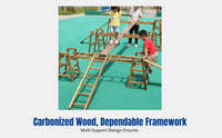 Climbing Frame, Tactile Training Equipment, DIY Outdoor Carbonized Wood, Kindergarten Play Assembly