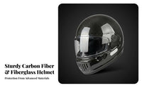 Carbon Woven Full Face Helmet 3C Certified Retro All Seasons for Motorcyclists Cyclist S, Traveling, Daily Commute, Road Biking