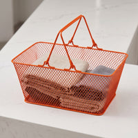 Metal Wire Shopping Basket Compact Wire Shopping Basket Heavy-Duty for Countertop Organization