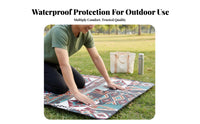 Waterproof Foldable Ground Cover Portable Convertible Tote Mat Moisture-Proof Picnic Blanket Easy to Carry for Families, Parents, Couples, Picnics, Beach, Camping, Travel