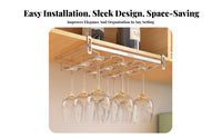 Stainless Steel Vino Glass Hanger Anti-Rust Hanging Stemware Holder Inverted Glass Storage Rack Long-Lasting Bar Accessory