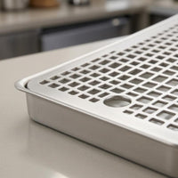 stainless steel Beer Drips Tray Raised Rims Serving Ware Rounded Corners