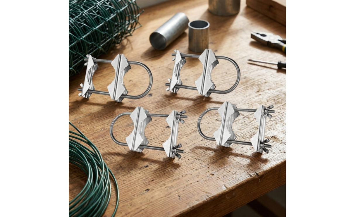 Double Mast Clamp Heavy Duty Double Antenna Mast Clamp Non-Slip for Installers, Homeowners, Roof