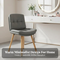 Adjustable Height Armless Swivel Chair 360° Rotation Upholstered Armless Swivel Chair Center-Back-Back Support Vanity Seat Space Saving for Students, Teens, Adults, Dorm Room, Bedroom, Small Apartment
