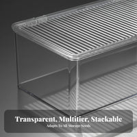 Clear organizer with Handles Space-Saving Organizer Box adaptable Use for Desktop