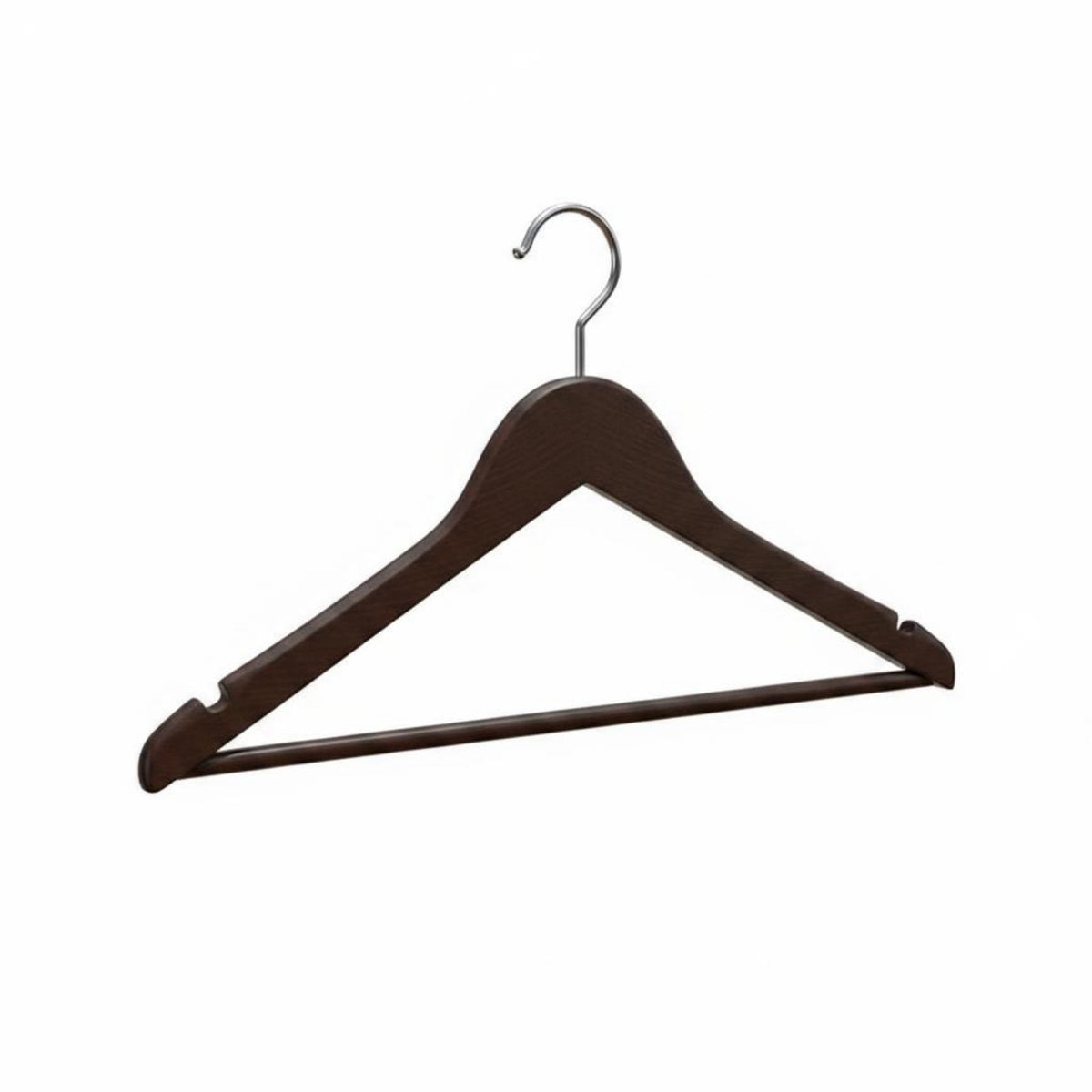 Flocked Wooden Hanger Heavy Duty Wide Shoulder Hanger for Adults