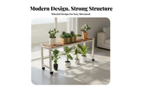 Multi-Tier Plant Stand With Wheels Tiered Plant Stand Space Saving Rolling Flower Rack for Balcony, Living Room, Indoor
