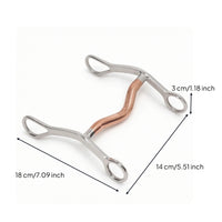 Curved Mouthpiece D-Loop Bit Stainless Steel Bit with Copper Center Responsive Tack Smooth for Equestrians