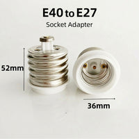 2A Rated Current E40 to E27 Screw Base Adapter for Home Lighting, Single Silver Bulb Base Converter, Durable DIY Lighting Adapter, 1 Piece