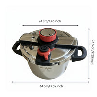 Thickened Body Burst-resistantProof Pressure Cooker 6 Safety Protections Stovetop Pressure Cooker Quick-Seal Lid Cookware Single-Hand-Hand Locking for Gas Cooktop