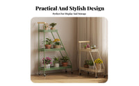 Floor-Standing Multi-Level Rolling Flower Pot Holder Movable with casters Plant Rack Space-Saving Tiered Stand Sturdy Base for Indoor Gardeners, Homeowners, Balcony, Living Room, Small Spaces, Bedroom