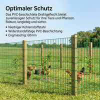 Welded Wire Mesh Fence, Dark Green Coated, 1-2m High, 60mm Mesh, for Vole Fence & Aviary Wire