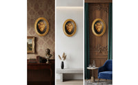 Lion Head Wall Sculpture MightyLion Head Wall Plaque Gold-Toned for Homeowners, Living Room, Entryway, Study