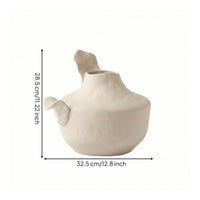Vase with Petal Details Artistic Sculptural Vase Textured Vessel for Living Room, Lobby Area