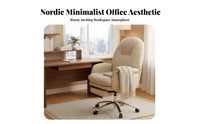 Highspine Support Reclining Office Chair with Footrest 360-Degree pivot Desk Seat effortless Rolling Casters Seating Furniture Plush Cushioning for Executives, Remote Workers, Students, brief rest, Study Room