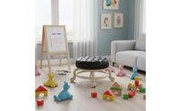 Low Round Stool with Wheels Multifunctional Low Round Rolling Stool Padded Creeper Seat Easy to Install Small Footstool