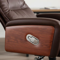 Luxurious Cushioning Reclining Office Chair Footrest Ergonomic Leather Computer Chair for Executives