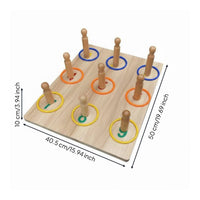 Hoop Stacking Board Occupational Wooden Hoop Insert Board Color Sorting Therapeutic Equipment for Children with Cerebral Palsy