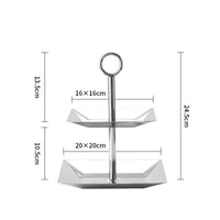 Dessert Display Stand with Circular Grip Handle Tabletop Two-Tier Display Stand Stable Tiered Serving Tray for Weddings
