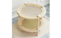 Sturdy Two-Tier Cat Bed Breathable Double-Tier Cat Bed Natural Pet Furniture Long-Lasting for Indoor Cats, Kittens, Living Room, Bedroom
