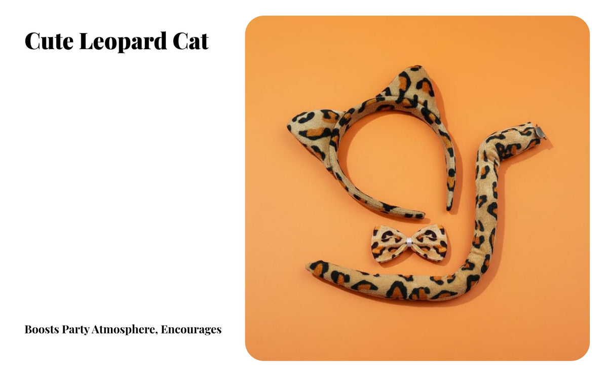 Big Cat Costume Accessories Cartoon Design Big Cat Print Dress-up Kit Print Cosplay Accessories Easy to Wear for Carnival