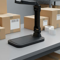 Sturdy Material Universal Product Code Scanner Stand Easy Assembly Foldable Scanner Holder Wall Mountable Product Code Reader Cradle for Supermarket, Warehouse, Library