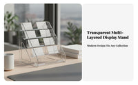 Clear Acrylic Display Stand Space-Saving Multi-Level Pin Holder Easy to Clean Tiered Display Stand for Collectors, Anime Fans, Desktop, Vanity
