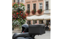Large Capacity Scooter Backrest Bag Easy Installation Electric Bike Tail Bag Reflective Strips Vehicle Accessory Carbon Fiber Texture for Motorcyclists