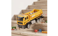 Alloy Dump Truck Toy Pull-Back Dump Truck with Working Bed Diecast Realistic for Children, Boys, Toddlers, Sandbox, Playroom