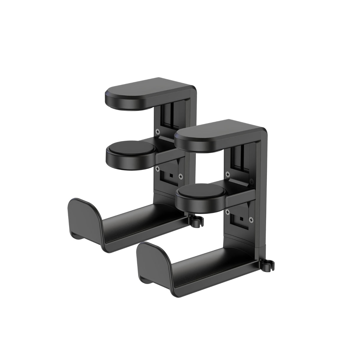 2 Pieces Clamp-on Headphone Stand Rotating Headset Stand Adjustable Headphone Holder for Gaming Hobbyists, Gaming Setups