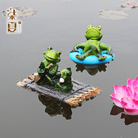 Frog and Turtle Pond Floating Animal Plant Decorations