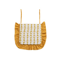 Chair Cushion with Ties Square Ruffled Chair Pad Sponge Seat Cushion Printed Bedding Decorative for Dining Chairs, Kitchen