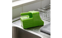 Green Plastic Feed Shovel Ribbed Grip Feed Shovel Thickened Body Open-Front Scoop Integrated Handle