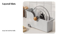 Sliding Cabinet Basket Wheeled Design Kitchen Organizer Easy Slide-Out