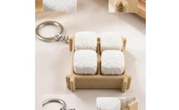 Tofu Keychain Decorative Miniature Crate Keychain Ornament Lightweight Pocket-Friendly for Fidgeters, Everyday Carry