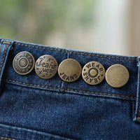 DIY Jeans Buttons, 5x 17mm No-Sew Replacement Buttons, Alloy Waist Adjustment Kit for Broken Jeans, Clothing Repair