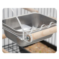 Acrylic birds Feeder Spillproof Acrylic Food Dispenser Large Capacity Cage Mounted Food Bowl for Parrots, Cockatiels