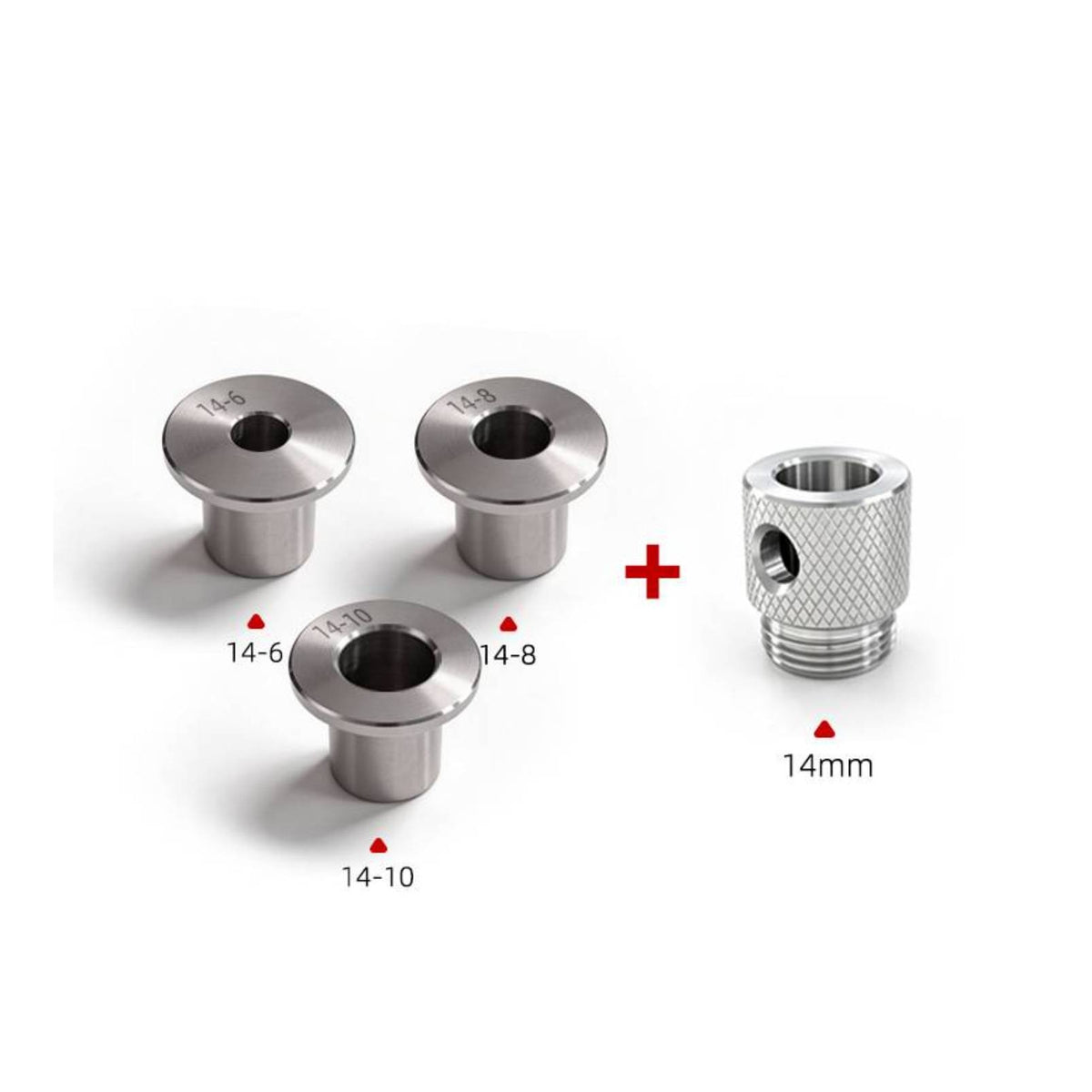 4 Pieces Drill Guide Sleeve Knurled Reducing Guide Sleeve Drill Bushing Kit Wear-Resistant Tool Accessory Stable for Woodworkers