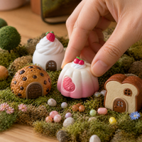 Miniature Cartoon Food House Figurines for Micro Landscape Decor