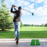 Alignment Line Indoor Golf Practice Mat Rectangular Golf Hitting Mat Slim-Base Sports Gear Portable
