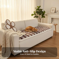 Non-Slip Fluffy Sofa Mat Thickened Fluffy Seat Cover Pet-Friendly Couch Protector Warming for Families, Homeowners, Winter, Living Room