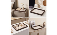 Jewelry Tray with Padded Insert Wood-Look Jewelry Display Tray Slim-Profile Rectangular for Collectors, Dresser, Retail Counter