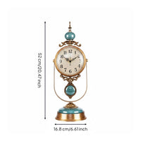 Metal Silent Table Clock Home Decor Desktop Clock