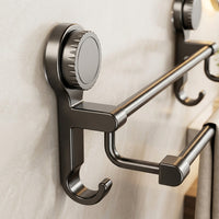 Bedroom Towel Bar and Hanging Rack for Washbasin, Space Aluminum Bathroom with No Drill Suction Cup Installation