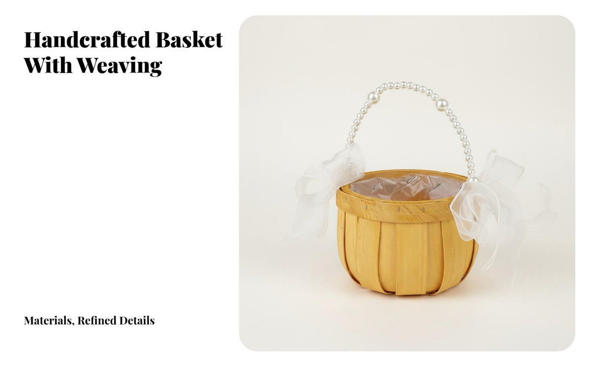 Mini Woven Basket Handwoven Mini Basket with Handle Material for Children, Flower Girls, Weddings, Home Decor, Easter