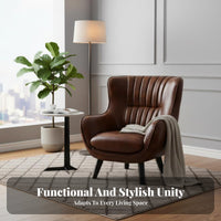 Single-Seater Wooden Frame Accent Chair Light Luxury Aesthetic Armchair Space-Saving Seating Furniture Ergonomic Design for Apartment Dwellers, Homeowners, Readers, Balcony, Living Room, Bedroom, Reading Nook